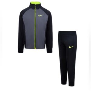 Brand New Nike Boys Black & Gray Track Set, Jacket & Joggers, Size 7, NWT